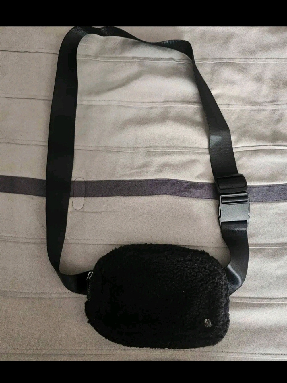 Apana Black Sherpa Crossbody Bag
